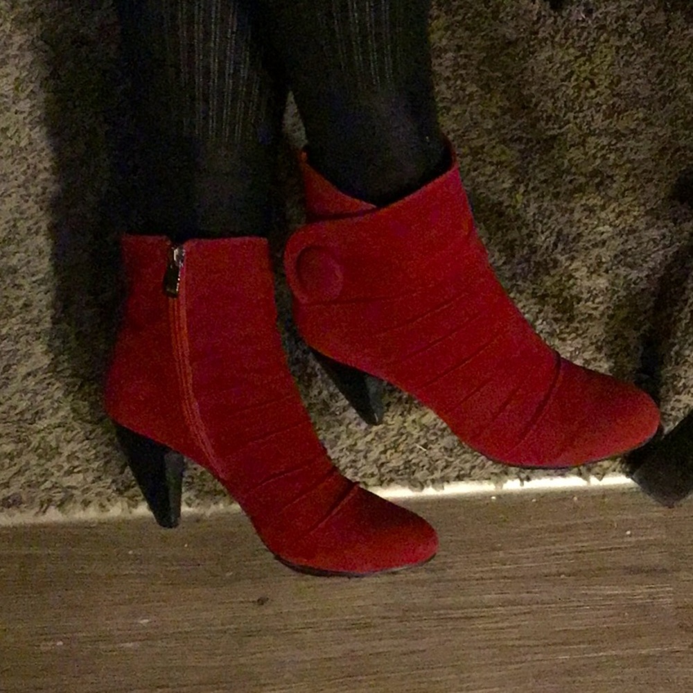 👠Lalla red ankle booties with 2inch heels 👠